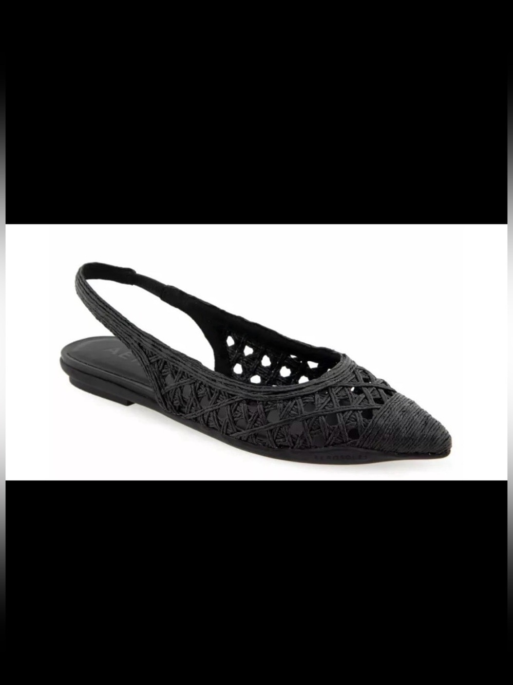 AEROSOLES®
Diego Slingback Flats Color: Black Embroidered Raffia size 5M
